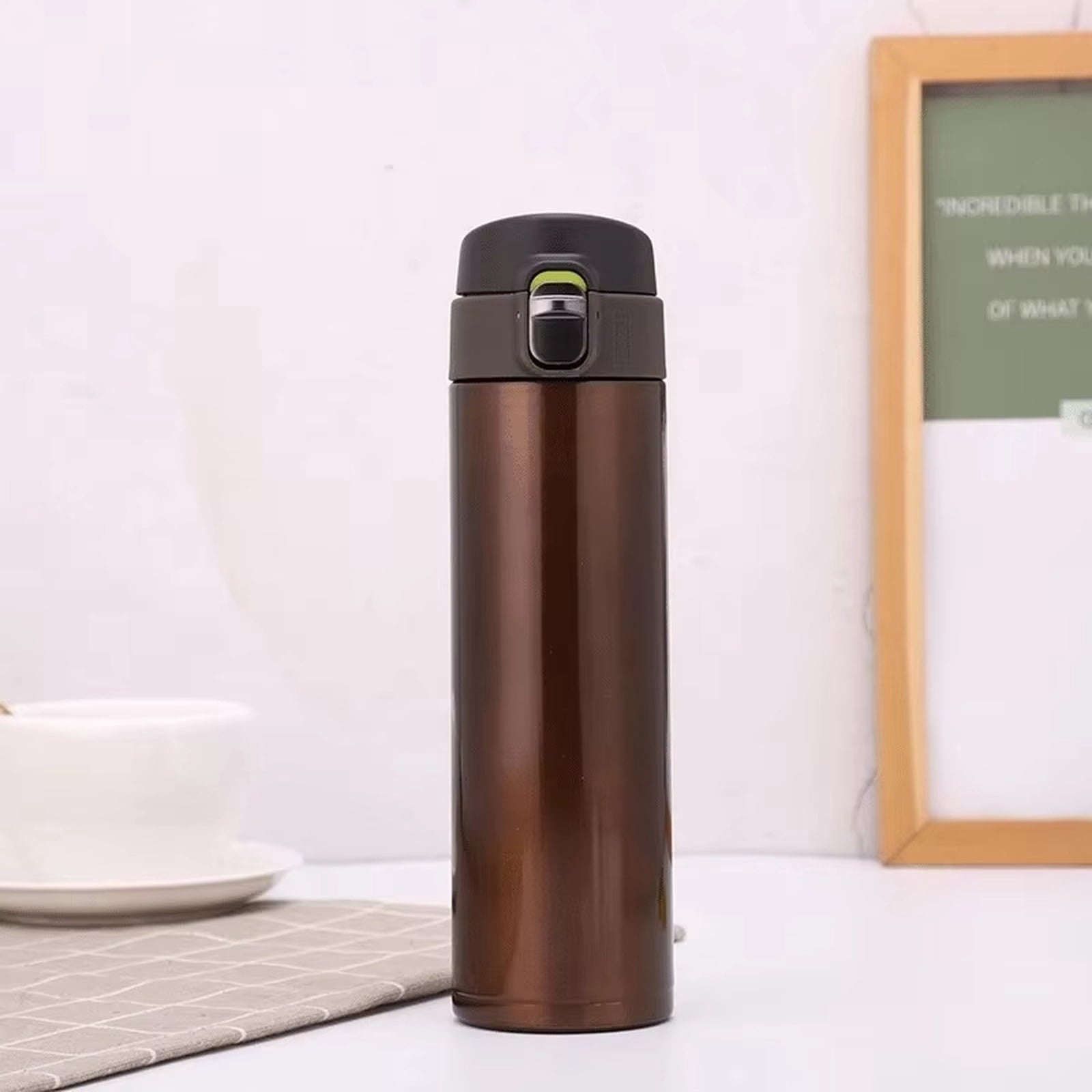 Insulated Stainless Steel Water Bottle with Auto Pop Lid - Image 2