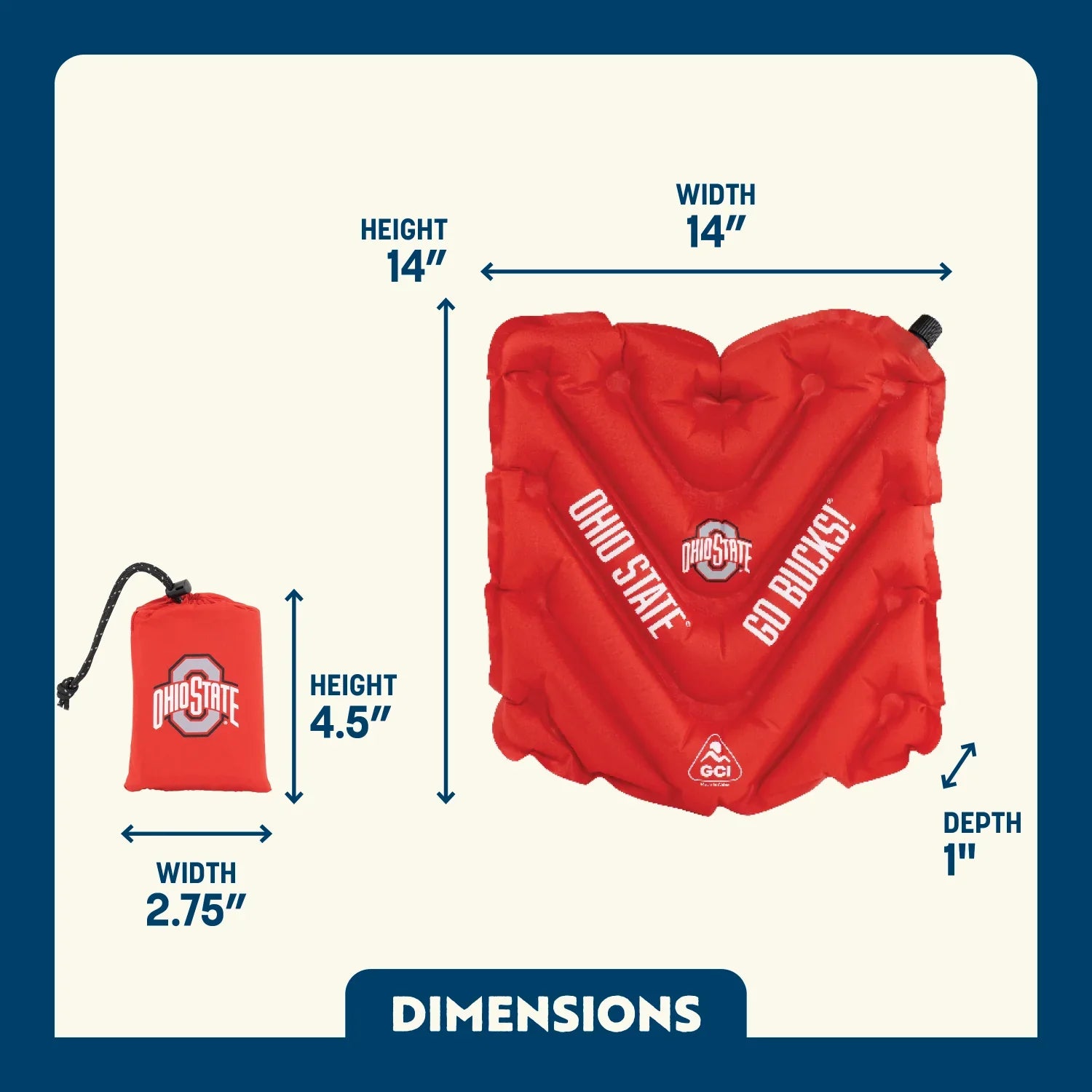 V Seat™ Inflatable Stadium Cushion - Ohio State Buckeyes