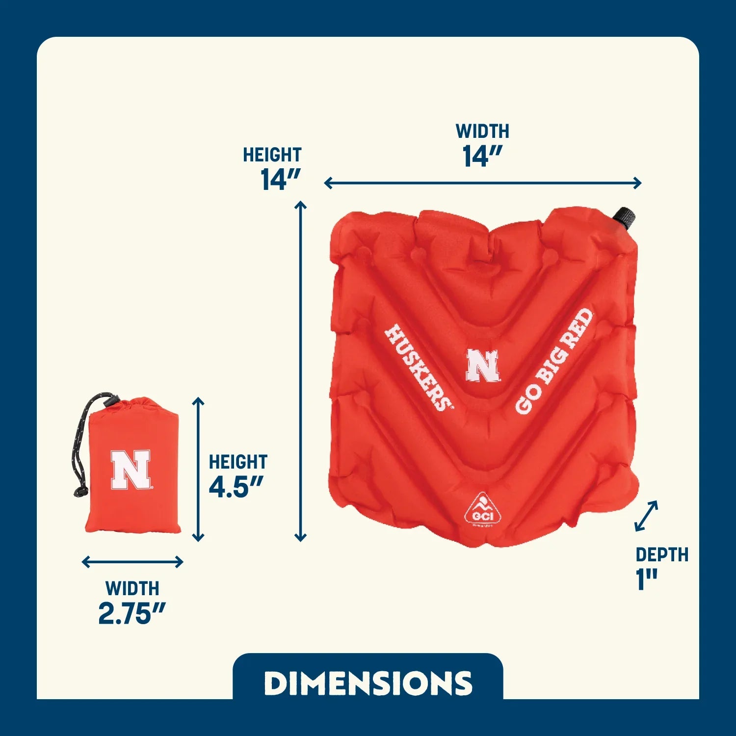 V Seat™ Inflatable Stadium Cushion - Nebraska Cornhuskers