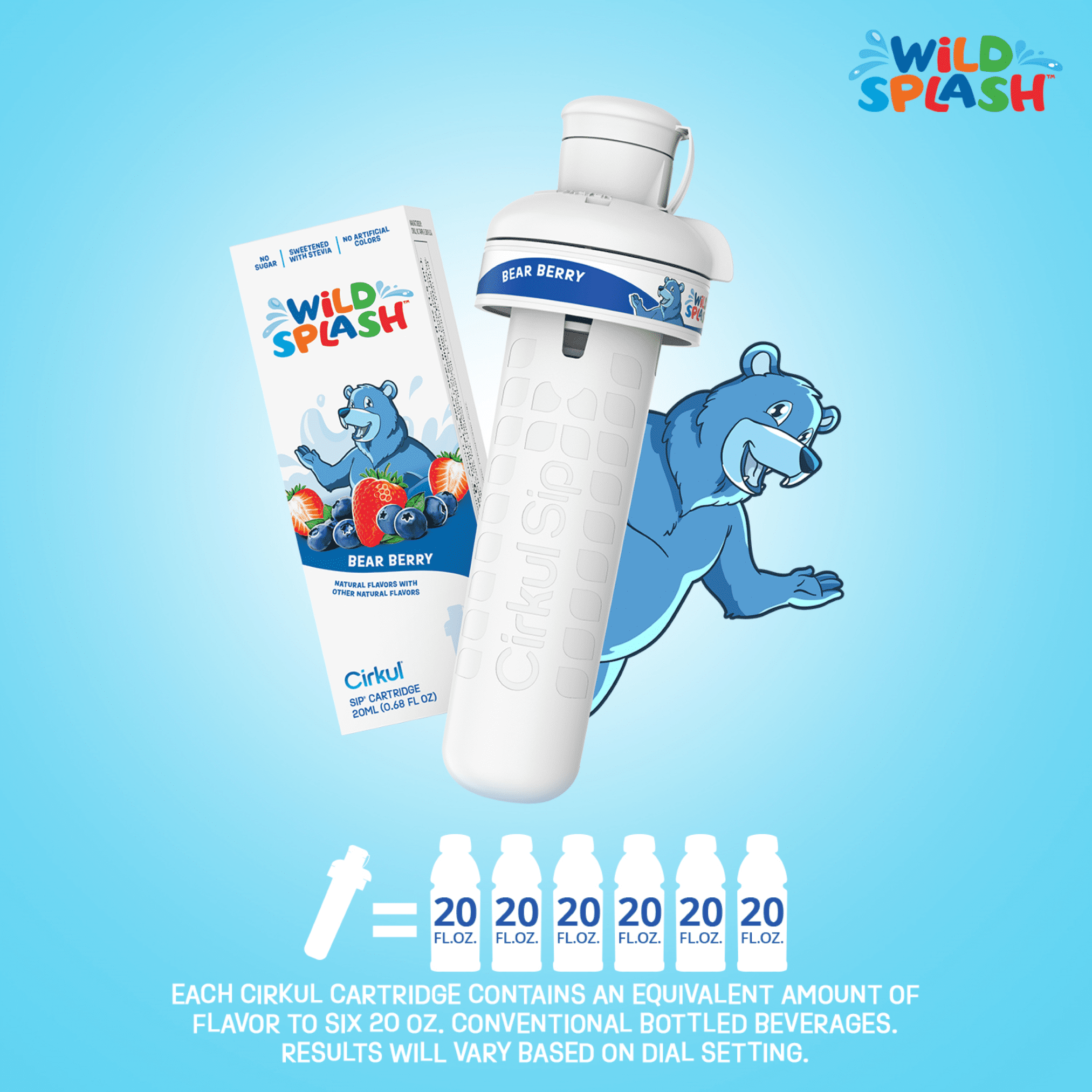 (2 pack)   Bear Berry Flavor Cartridge, Drink Mix, 1-Pack