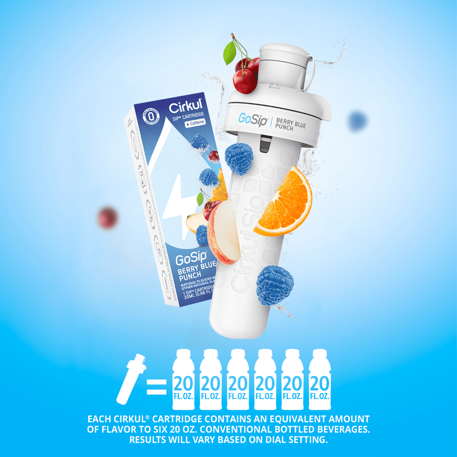 (2 pack)   Berry Blue Punch Flavor Cartridge, Drink Mix, 1-Pack