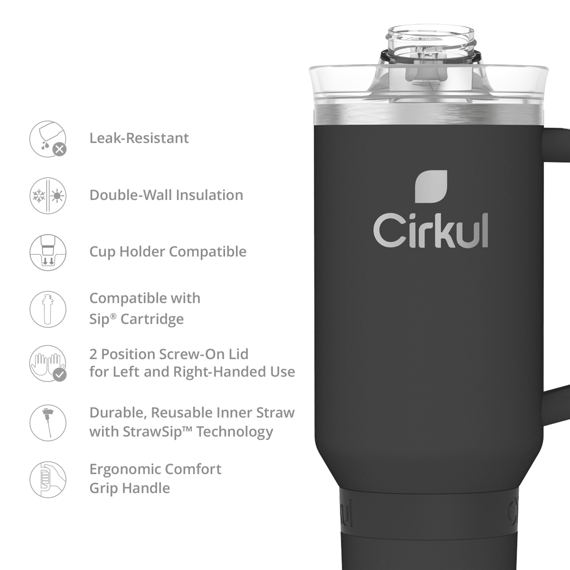 40oz Insulated Stainless Steel Tumbler with Handle and Straw Lid - Image 3
