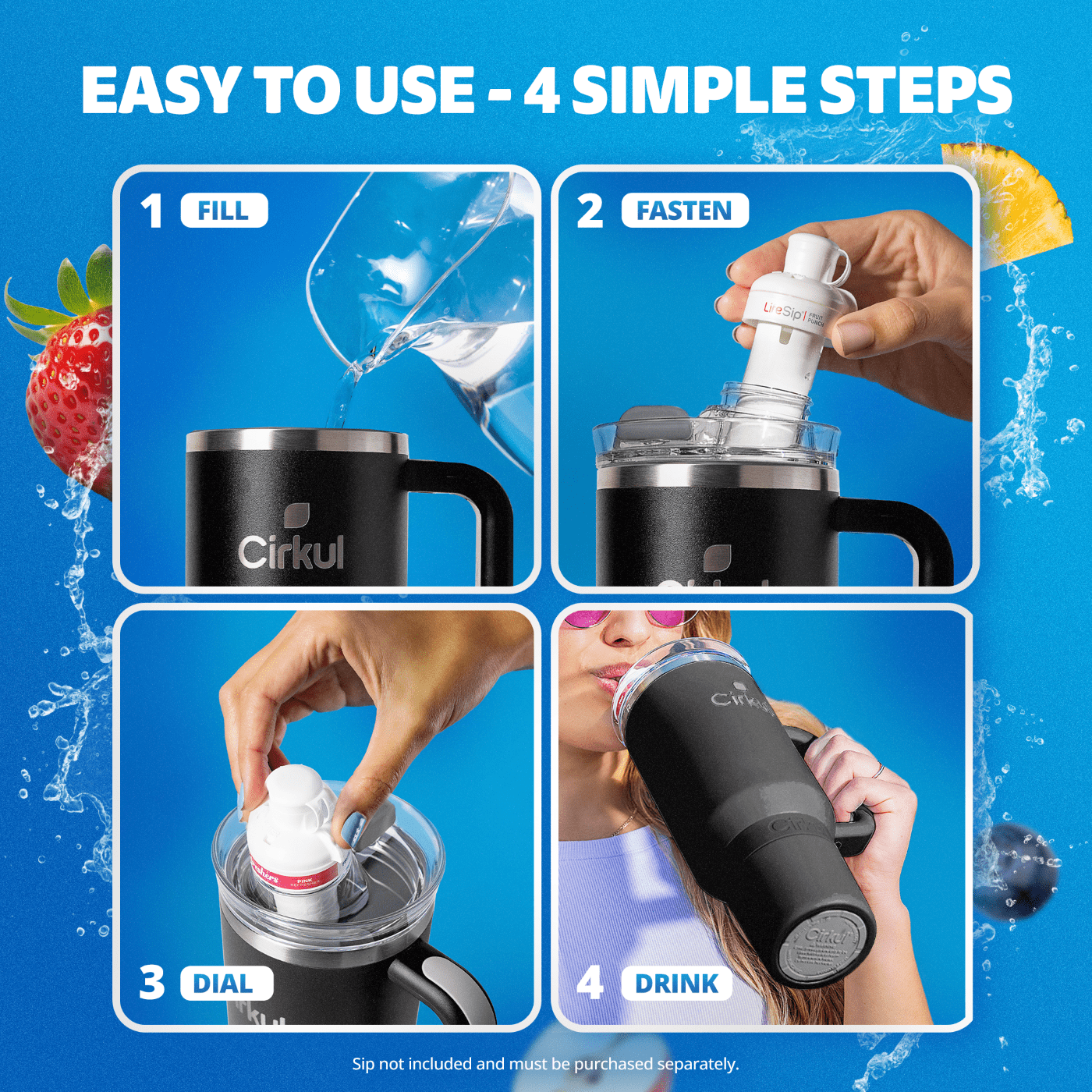 40oz Insulated Stainless Steel Tumbler with Handle and Straw Lid - Image 4