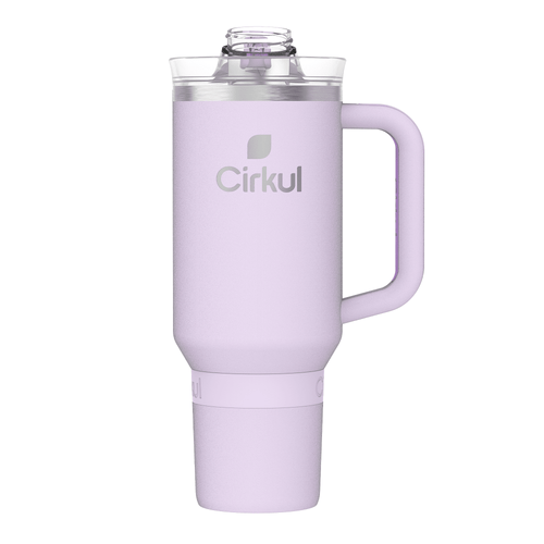40oz Double-Wall Insulated Stainless Steel Tumbler with Handle, Lilac - Image 2