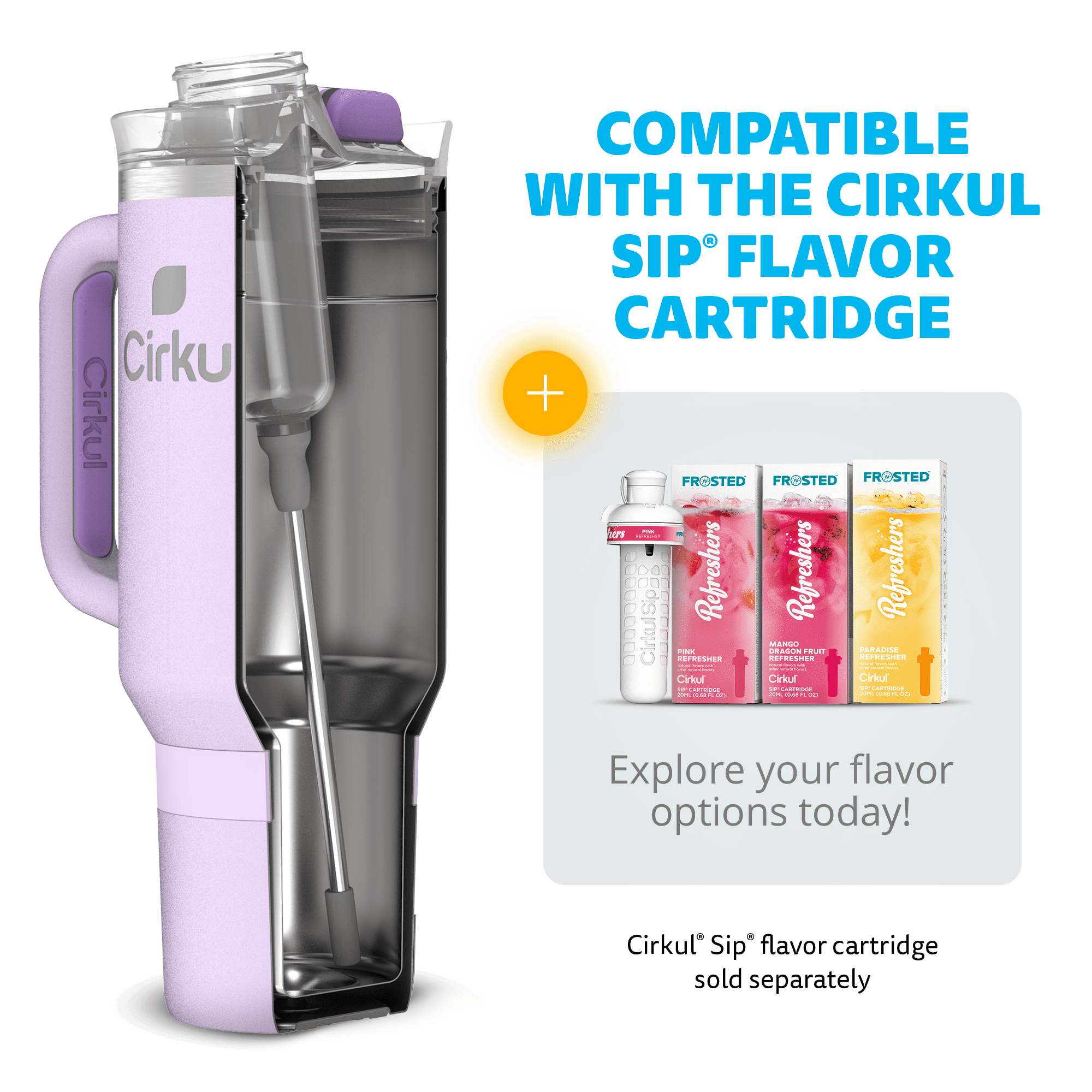 40oz Double-Wall Insulated Stainless Steel Tumbler with Handle, Lilac - Image 5